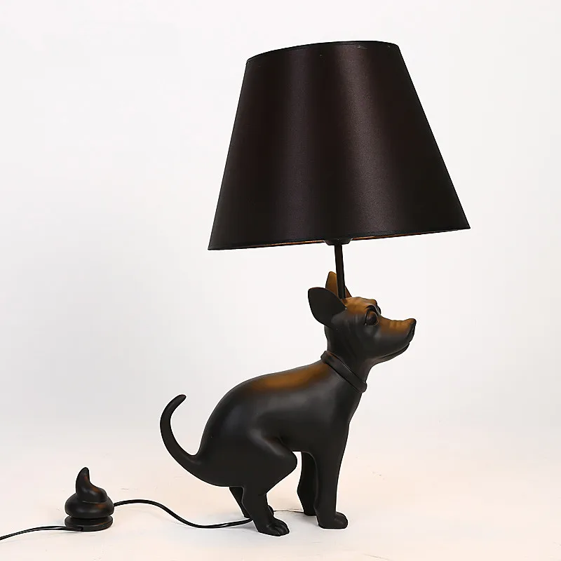 Retro Simple Personality Table Lamp Puppy Bedroom Living Room Table