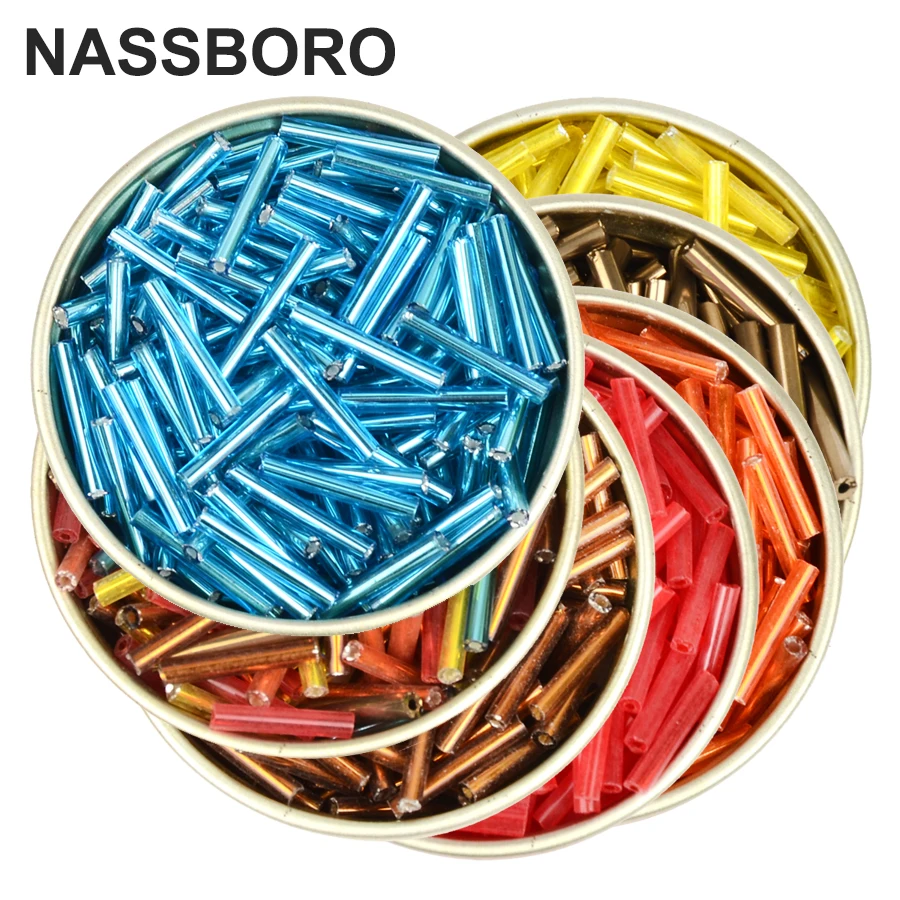 

2X12mm Long Tube Silver Bugle Beads Czech Glass Seed Beads Wholesale Spacer Beads For diy necklace Bracelet jewelry Making
