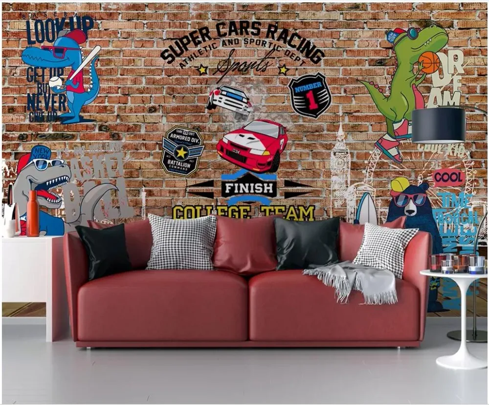 

Custom photo mural 3d wallpaper Sport passion trend graffiti background wall living room 3d wall murals wallpaper for walls 3 d