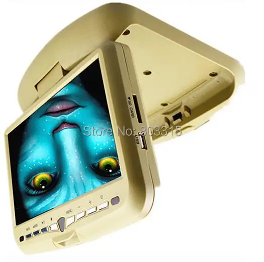 Excellent Free Shipping 9 " Roof Mount Car DVD Player with 32bit Game/MPEG4/USB/SD/FM/IR+3pcs IR wireless headphones For Free 3