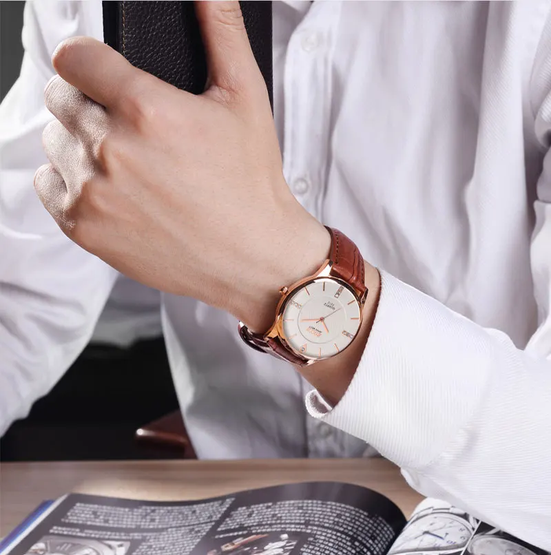 

Watch male student Korean version of the simple table casual authentic men's watch 2018 new ultra-thin