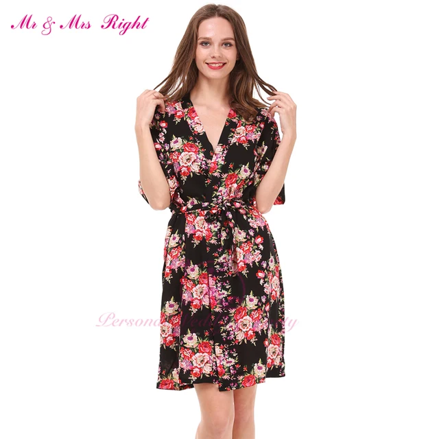 Hot Sell Cotton Printed Flower Robe For Wedding Party Gown Bathrobe Girl’s Soft Nightown Pajamas Good Feeling Kimono
