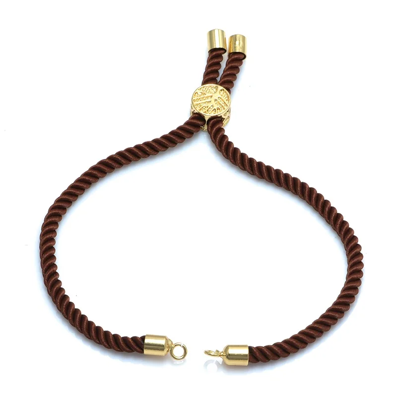 4 шт. 12 цветов черная красная струнная плетеная веревка макраме шнур цепи регулируемые цепочки для изготовления браслетов - Цвет: gold