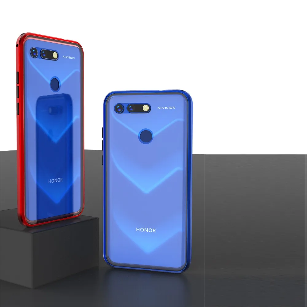 Для huawei Honor View 20 V20 Магнитный чехол 360 Передний+ задний двухсторонний 9H чехол из закаленного стекла для huawei Honor V20 металлический бампер