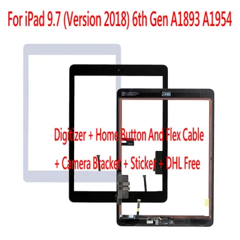 

50 Pcs Black White Tested A1893 A1954 6 6th Generation Touch Panel Digitizer Glass For iPad 2018 Touch Screen Front Panel Mount
