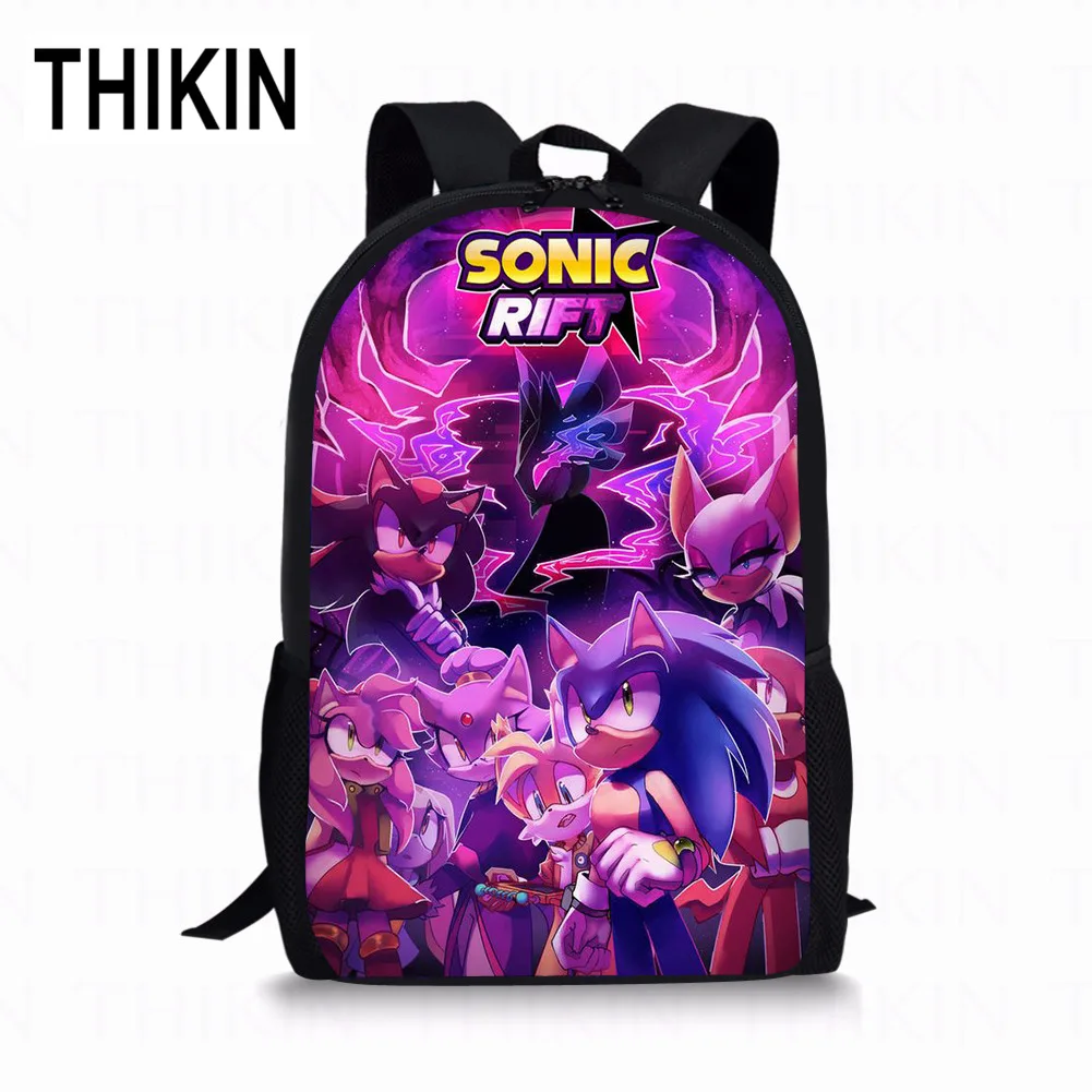 THIKIN Mario Bros Sonic The Hedgehog печать школьная сумка для детей мальчик рюкзак для мальчиков девочек Mochila Infantil сумки с рисунком настроить - Цвет: as picture