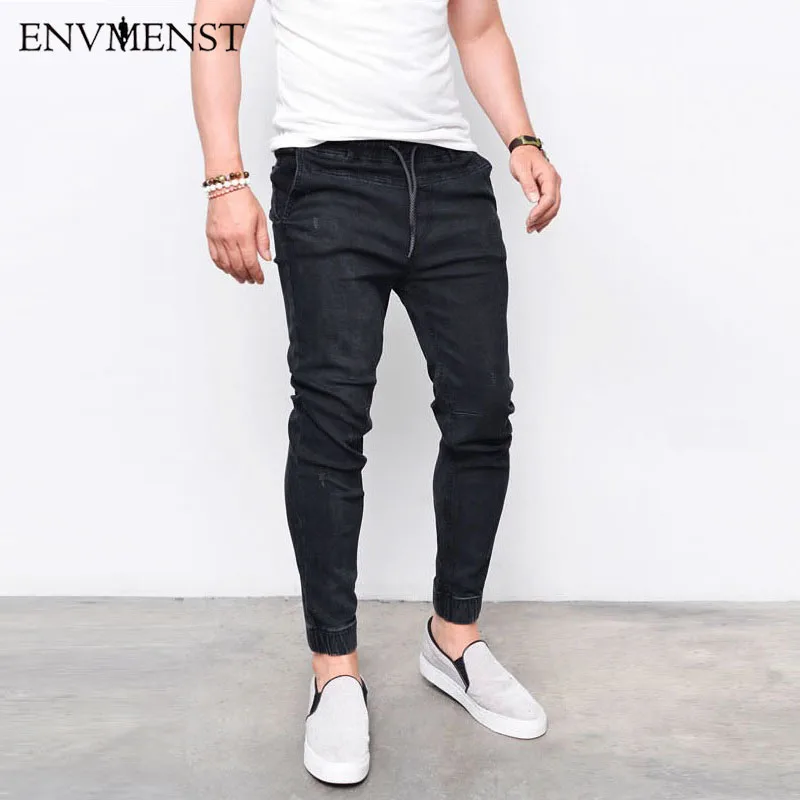 2019 Envmenst Fashion Men's Harem Jeans Men Washed Feet Shinny Denim Pants Hip Hop Sportswear Elastic Waist Joggers Pants 2019 Envmenst Fashion Men's Harem Jeans Men Washed Feet Shinny Denim Pants Hip Hop Sportswear Elastic Waist Joggers Pants