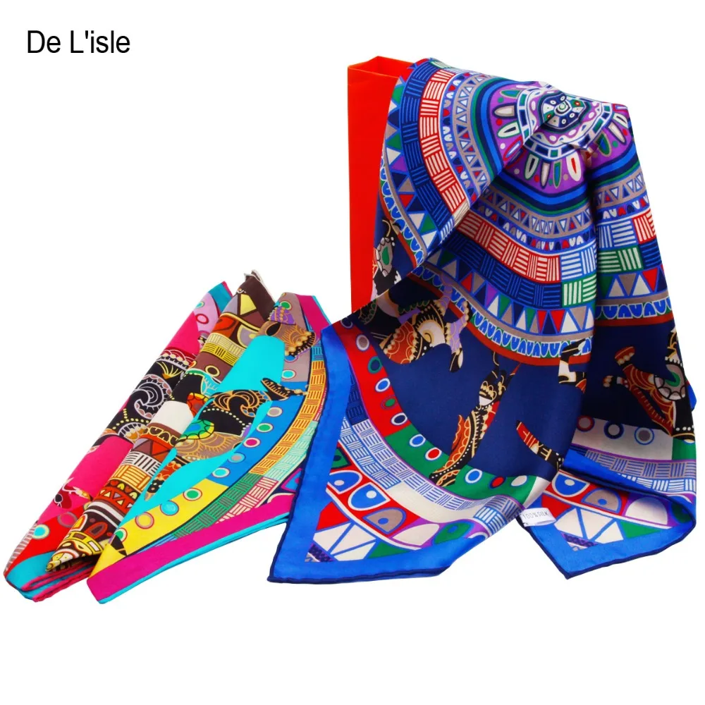 Premium Beastmaster Natural Silk Big Square Scarf Handkerchief Fashion Pashmina Women's Shawl Wrap