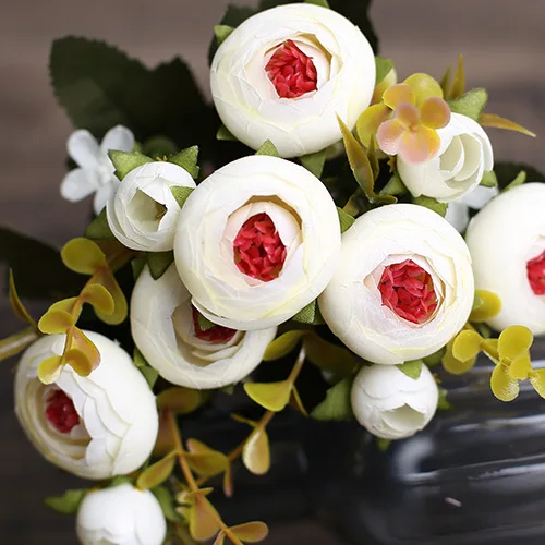 10 голов/1 комплект искусственных цветов, шелковые Чайные розы, букет невесты для дома, свадьбы, Нового года, украшения, искусственные растения