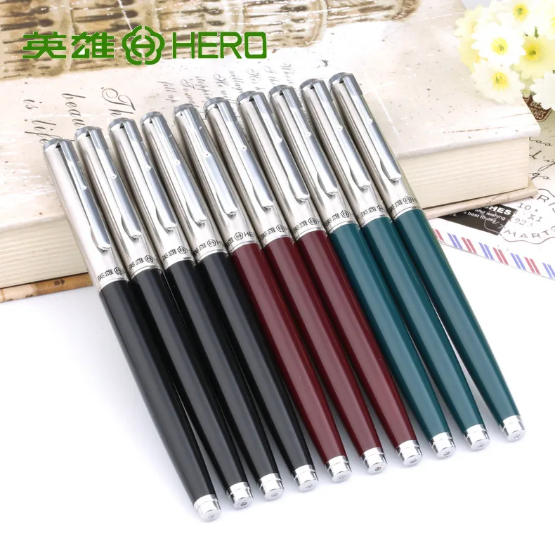 

Original hero 007 fountain pen classic collection modern students practice calligraphy pen teacher gift black red green