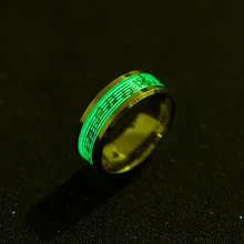 YANGQI Stainless Steel Music Stave Luminous Ring for Men Women Creative Glow in Dark Wedding Band Cool Wedding Rings Jewelry