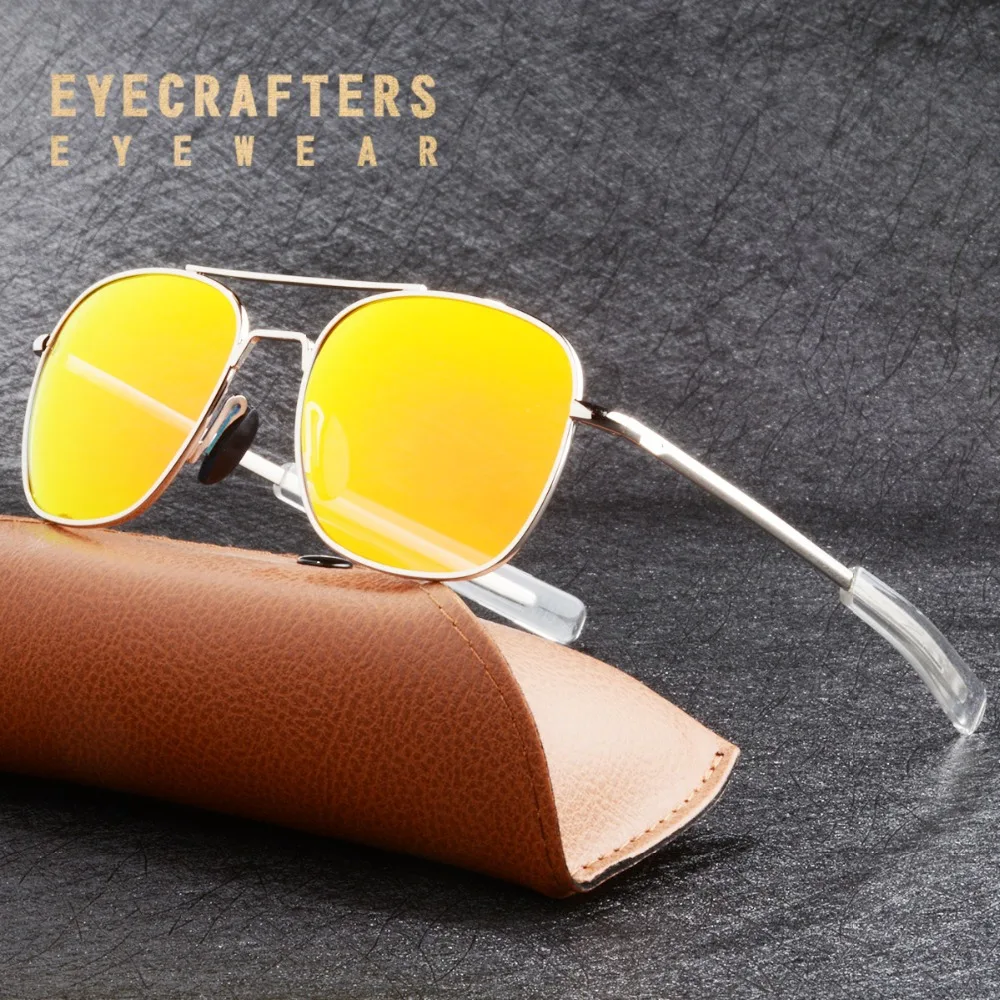 Модные американские армейские военные пилотные Солнцезащитные очки Мужские брендовые американские оптические поляризованные солнцезащитные очки красные зеркальные очки Oculos De Sol