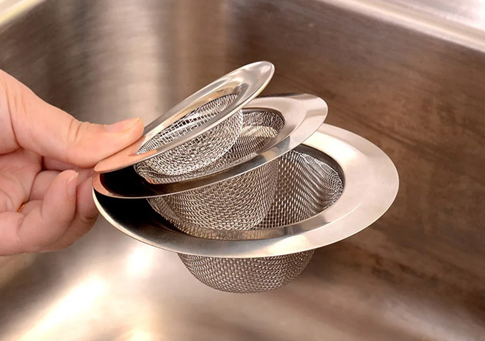New Home Kitchen Sink Drain Strainer Stainless Steel Mesh Basket