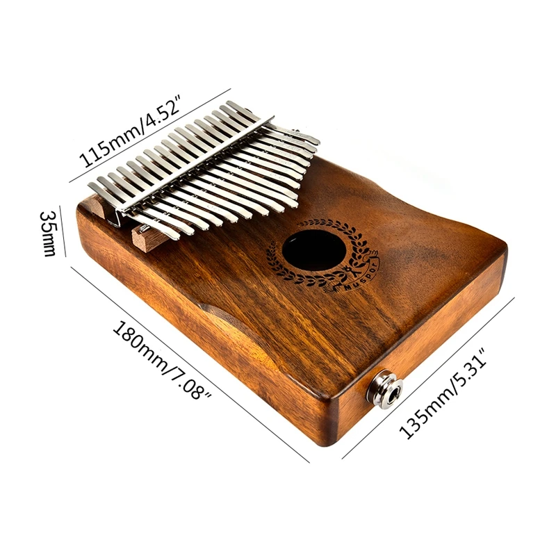 Kalimba 17 Keys Thumb Piano builts-in EVA high-performance protective box, tuning hammer and study instruction