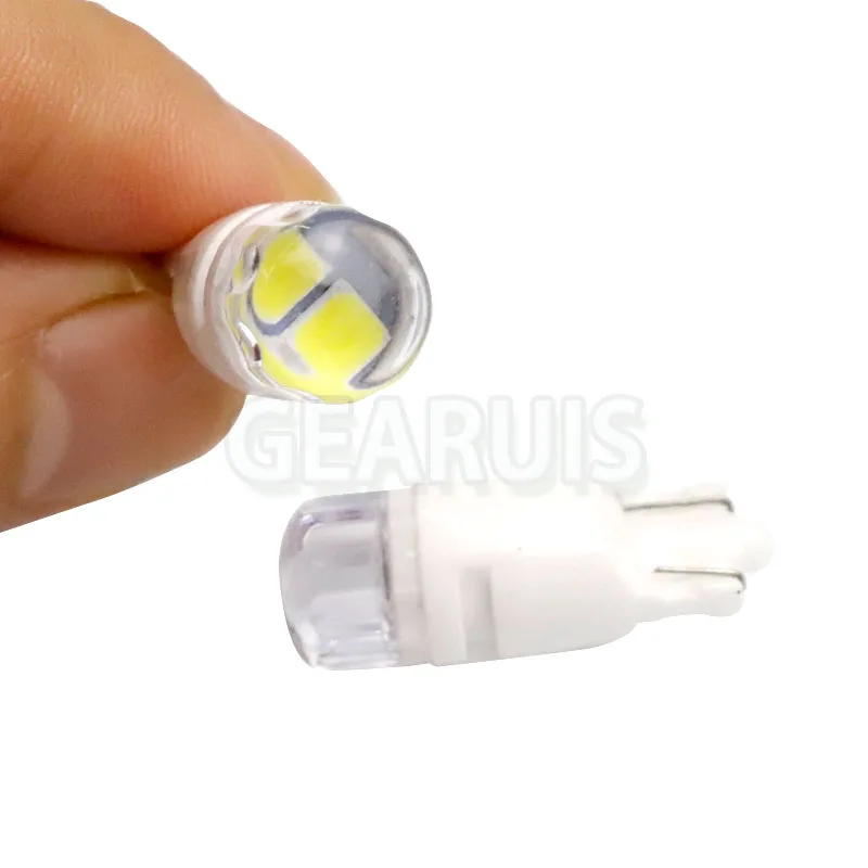 100pcs T10 ceramics 2 SMD 2835 LED 30MA Roman column Car Side License Plate Light Lamp Bulb DC 12V white amber ice blue