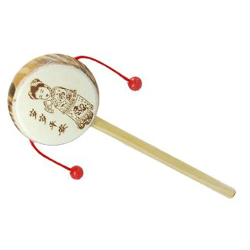 Chinese Old Wooden Rattle Drum Hand Shake Toy for Childrenin Toy
