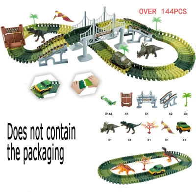 Электрический вагон детей поезд динозавров трек модель игрушки Детские железной дороги гоночный трек автомобильного транспорта ребенок подарок - Цвет: 1