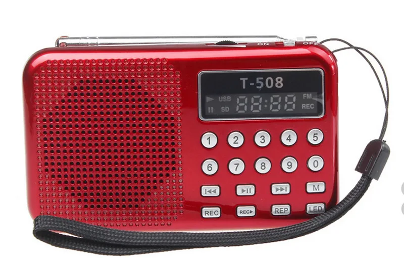 T 508 Portable Digital LED Light Stereo Mini FM Radio MP3 Music Player