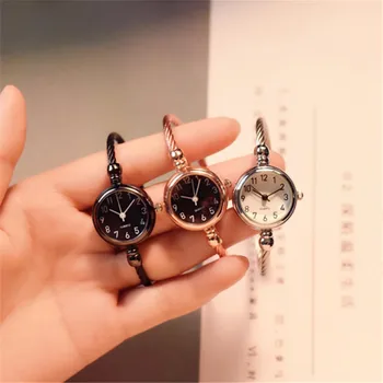 

2018 Popular Ladies Wristwatches Women Fashion Round Rope Bracelet Quartz Watch With Minimalist Digital Dial Luxury Female Saat