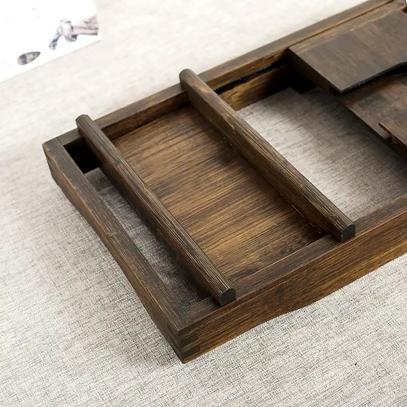 Luxury Bathroom Wood Bath Bathtub Shelf Bridge Tub Caddy Tray Rack Wine Glass Book Holder Black Walnut Bathtub Rack Support Aliexpress