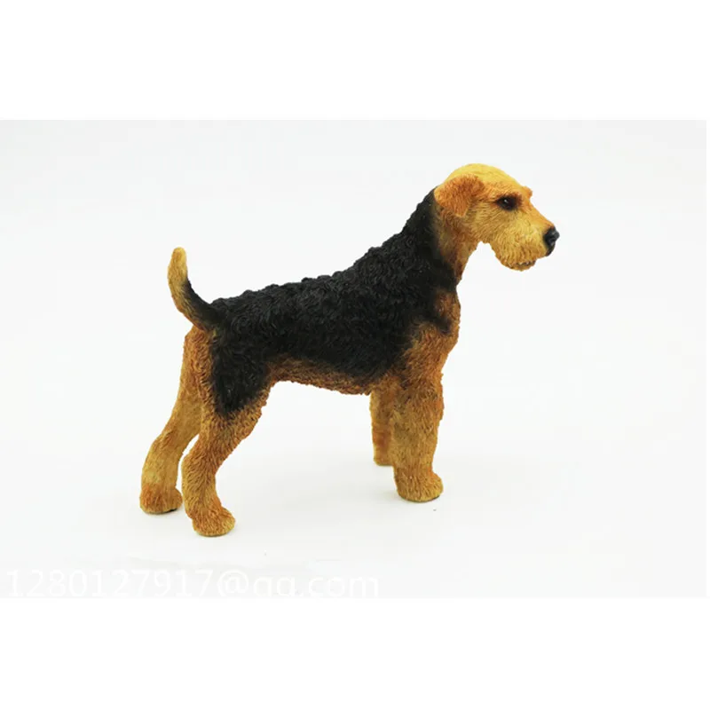 Имитация животного милый щенок статуя домашний декор Airedale терьер порода стандартная смола фигурка коллекционная игрушка 18 см D15