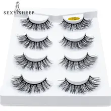 2/4 пары естественные Ложные ресницы ручной толстые накладные ресницы для наращивания пикантные Мягкие Накладные ресницы Объемные норковые накладные ресницы
