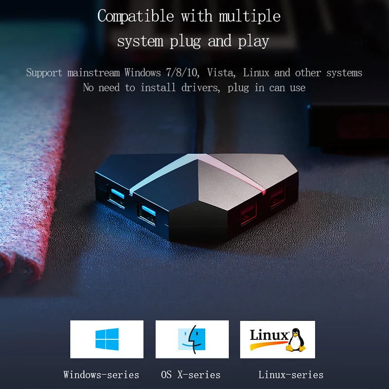 4-портовый USB 3,0 Hub адаптер переменного тока, разветвитель для Android, для IPhone, для планшета Поддержка 2 ТБ мобильного жесткого диска