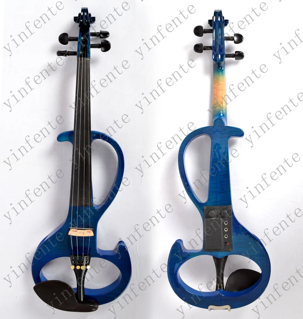 New one 4/4 electric violin Nice Sound Solid wood Yellow White Blue