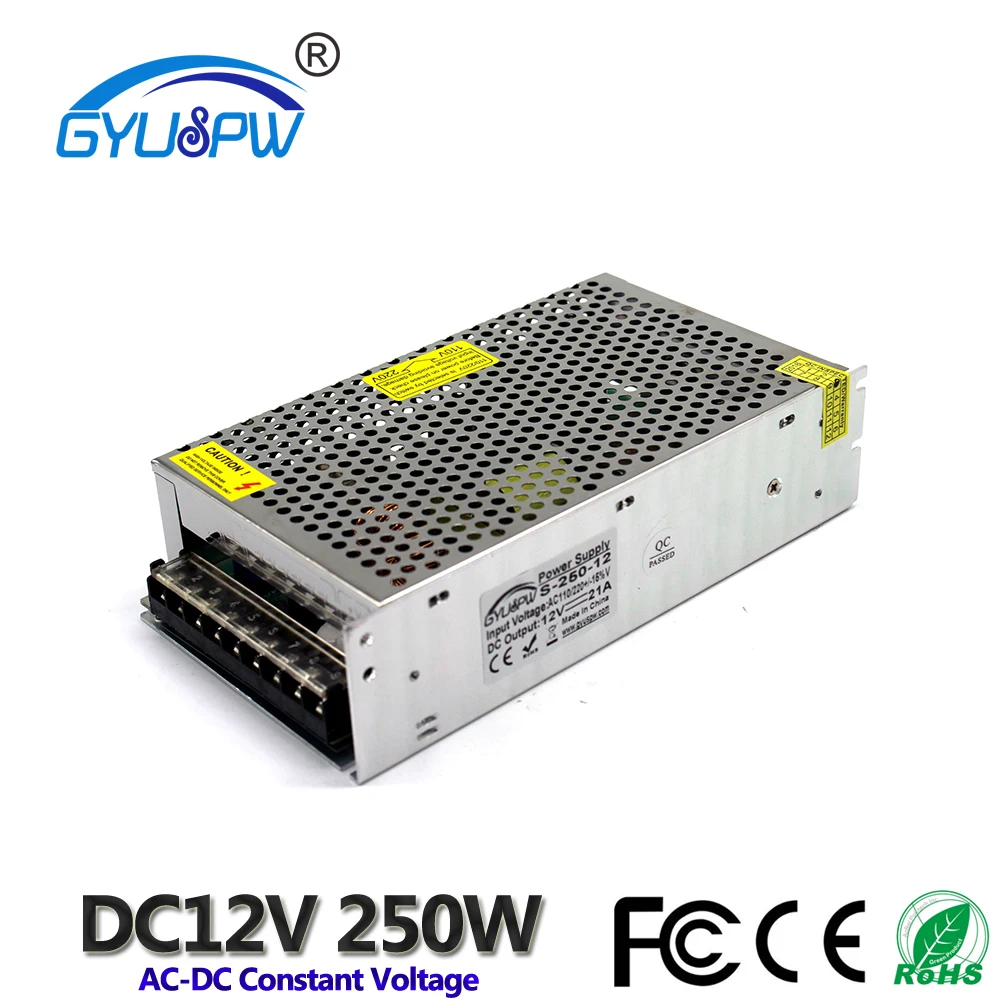 250W 12V 21A AC DC Switching switch Power Supply Led DC12V Power Source ...