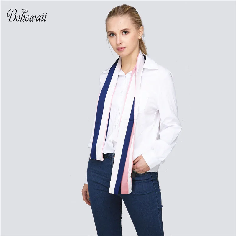 BOHOWAII Модный классический полосатый Женский фуляр 150x15 см Женская бандана Bufanda