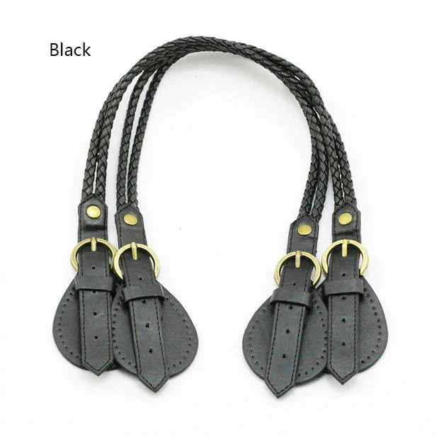 2PCS Bag Strap Leather DIY Handmade Handles Detachable Buckle for Women Crossbody Replacement Shoulder Handbag Rope Handle 62cm bag handles handmade round braided rope detachable shoulder strap replacement handbag for women diy bag accessories part