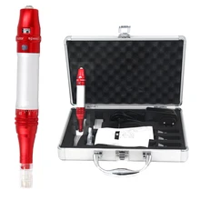Free Shipping Red high quality Digital permanent makeup tattoo machine set/kit for eyebrow/lip with needle cartridge