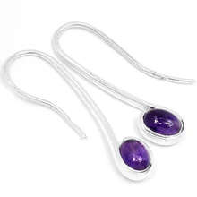 Серьги из настоящего аметиста, серебро 925 пробы, 38 мм, 3,5 г, ER2335A, новинка