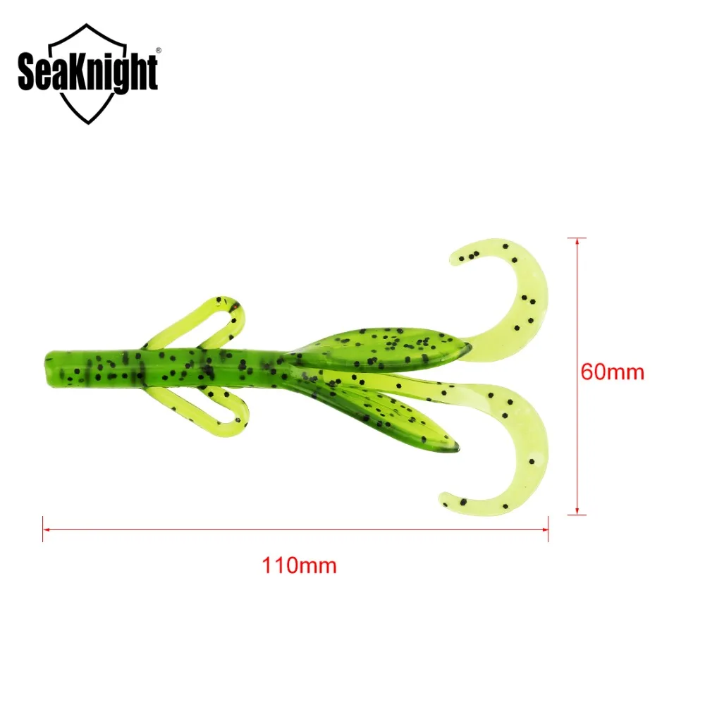 SeaKnight SL007 Fishing Lure Shrimp 6.2g 110mm 6PCS/Bag Soft Baits Silicone Bass Bait Saltwater/Freshwater Craw Tackles | Спорт и