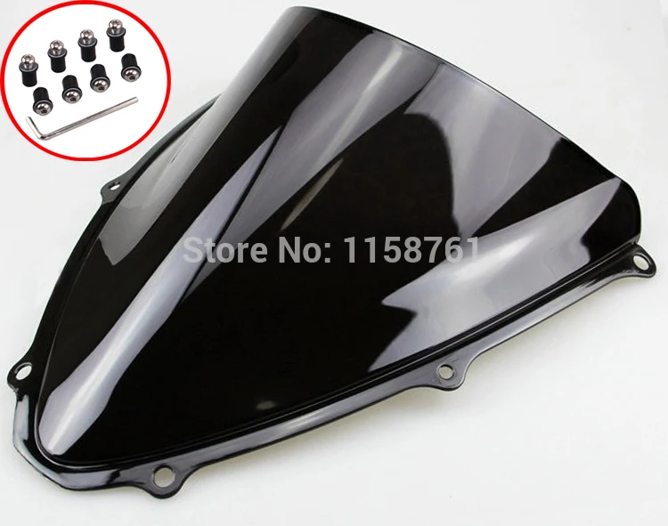 

Double Bubble Black Windshield WindScreen Case for Suzuki 06 07 GSXR600750 K8 2006 2007