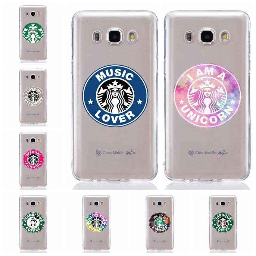 For Samsung Galaxy prime J1 J2 J3 J5 J7 prime J320 J330 J530F TPU Colorful Soft Starbucks pattern Design Cover Case Fundas E302
