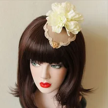 Exclusive Original Design Ladies Flowers Small Top Hat Vintage Hairpins Lace Hair Accessories