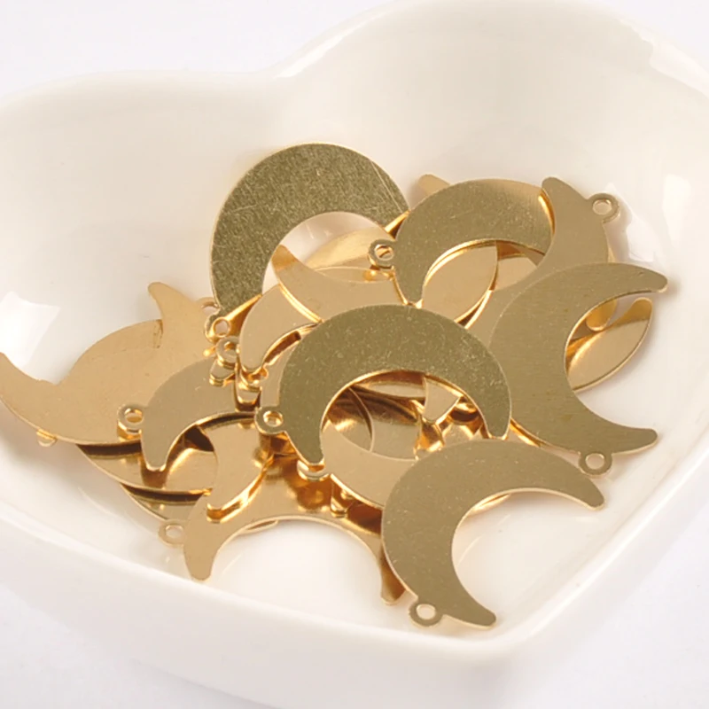 

50pcs Fashion copper Charms moon Pendant for Jewelry Bracelet Necklace Making 22x15mm YKL0689X
