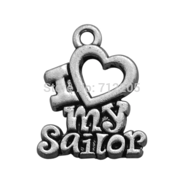 Романтическая Античная Посеребренная Серия I Love My Sailor letters Fashion Charms (H107703) |