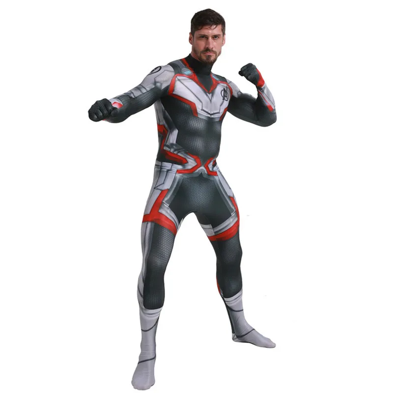 Avengers Endgame Quantum Realm Jumpsuits Cosplay Costume 3D Printed One-Piece Fullbody Zentai Lycra Long Sleeve Bodysuit