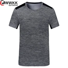 Летняя Пара моделей быстросохнущая футболка вентилятор цвет короткий рукав сетка вентиляция Мода Круглый вырез эластичная форма тела простой