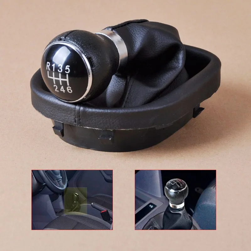 

6 Speed Car Gear Shift Knob 2018 new Stick Gaiter Boot for VW TOURAN 2003 04-2009 2010 2011 tality black car styling