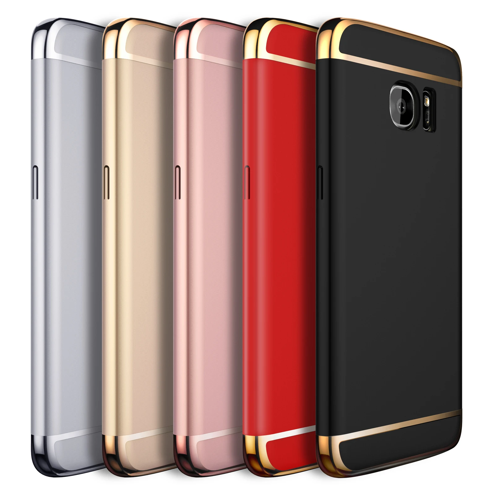 S7 Edge Case Luxury Hard PC 3 in 1 Hybrid Case For Samsung Galaxy S7 Edge Case Luxury Hard PC 3 in 1 Hybrid Case For Samsung Galaxy S7 Edge Slim Matte Bling Arc Armor Full Back Plastic Cover in Fitted Cases from