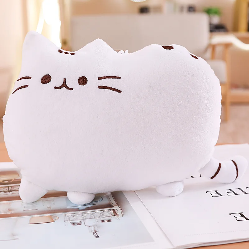 25cm Push een Plush Cat Toys Stuffed Animal& Plush Toys Soft Cat Pillow Pus heen Stuffed Cat Doll for Kids Girl Gift Cheap Toys - Цвет: white