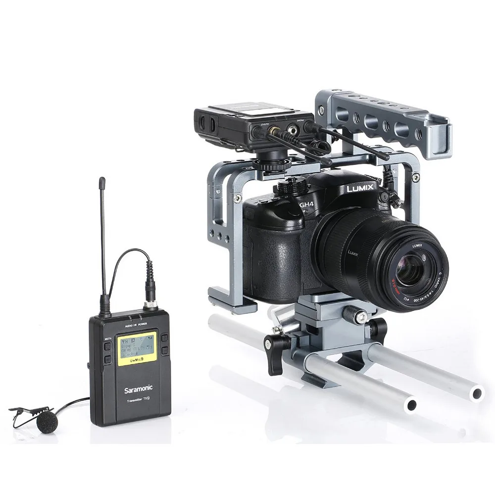 Saramonic UWMIC9 вещания УВЧ Камера Беспроводной петличный микрофон Системы передатчиков и приемников для DSLR Камера и видеокамеры