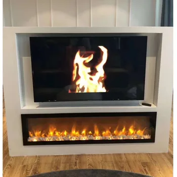

free shipping to india insert 40 inch decor flame infrared electric fireplace with pebbles