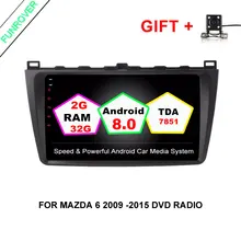 Funrover Оперативная память 2 ГБ Android для Mazda 6, Ruiyi, mazda6 ultra 2008-2015 автомобиль мультимедиа радио-плеер GPS навигации Navi FM Бесплатная Mic