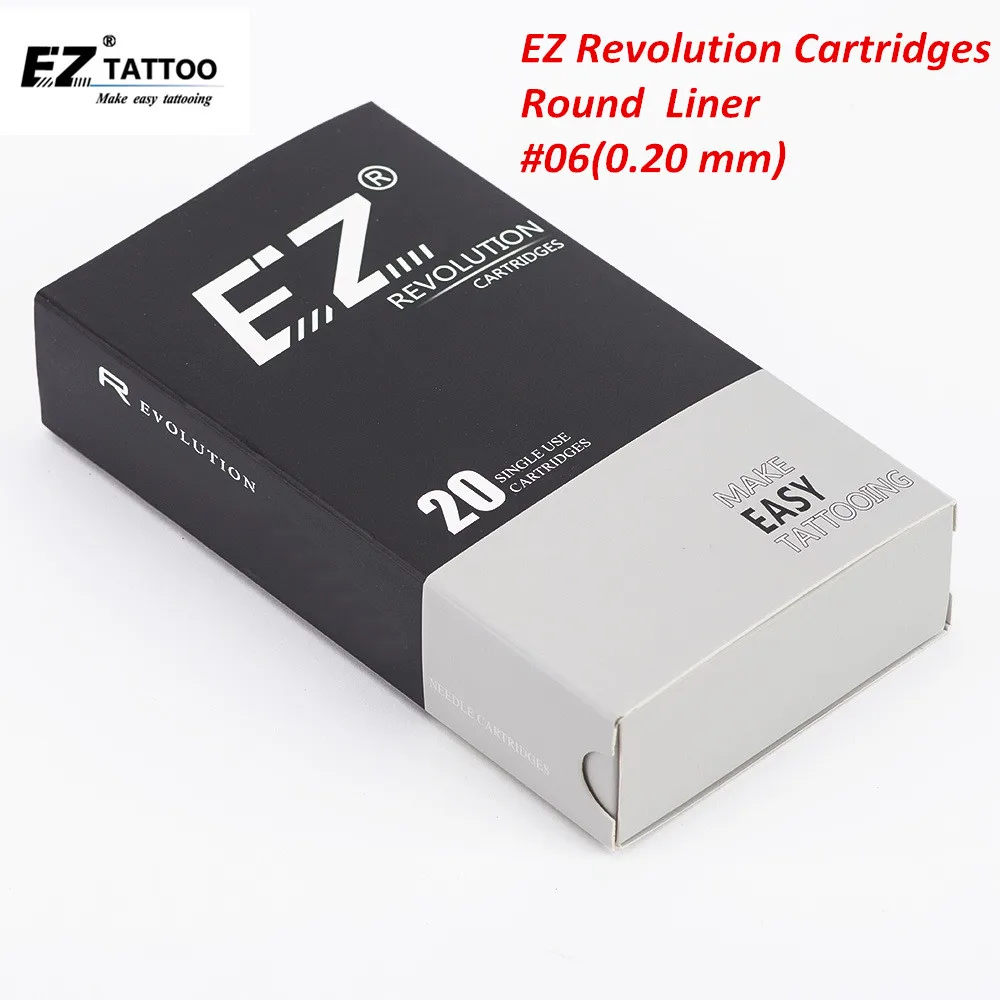 

EZ Revolution Cartridge #06 (0.20 mm) Round Liner Tattoo Needles for Tattoo & Permanent Makeup Eyebrows Eyeliner Lips