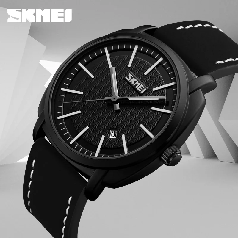 

Top Luxury Brand SKMEI Fashion Casual Sport Quartz Men Watches Waterproof Military Leather Wristwatches Relogio Masculino
