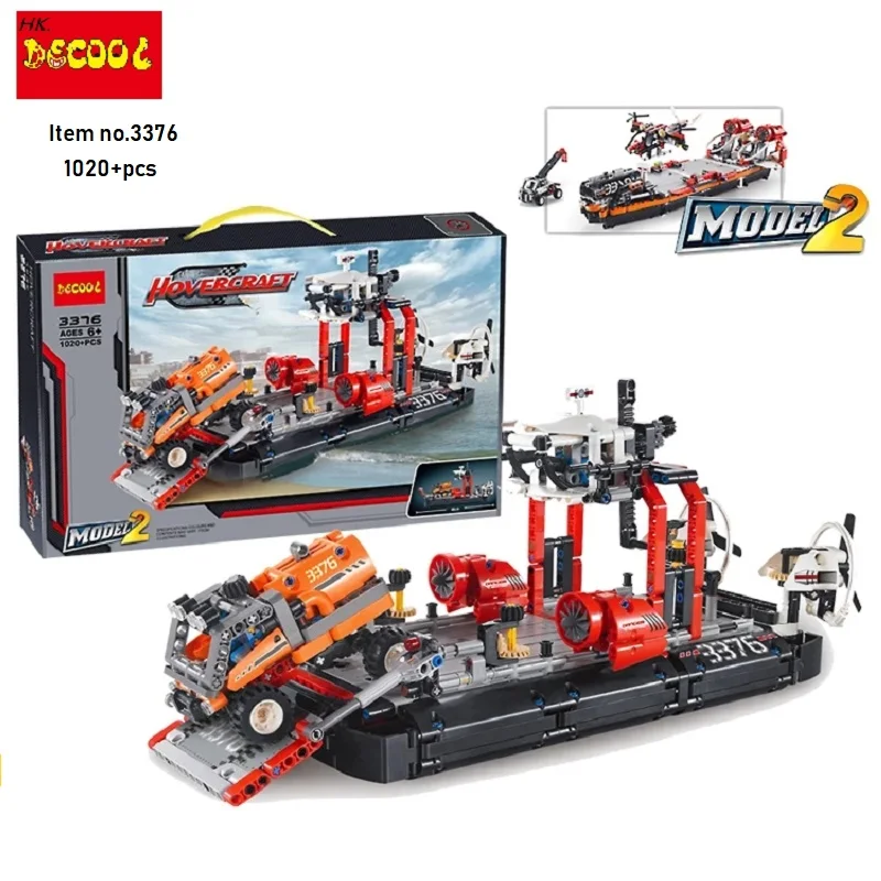 

Decool city 3376 1020pcs Airport rescue hovercraft 911 Fire engine firefighter building blocks Legoings technic 7944 LPS